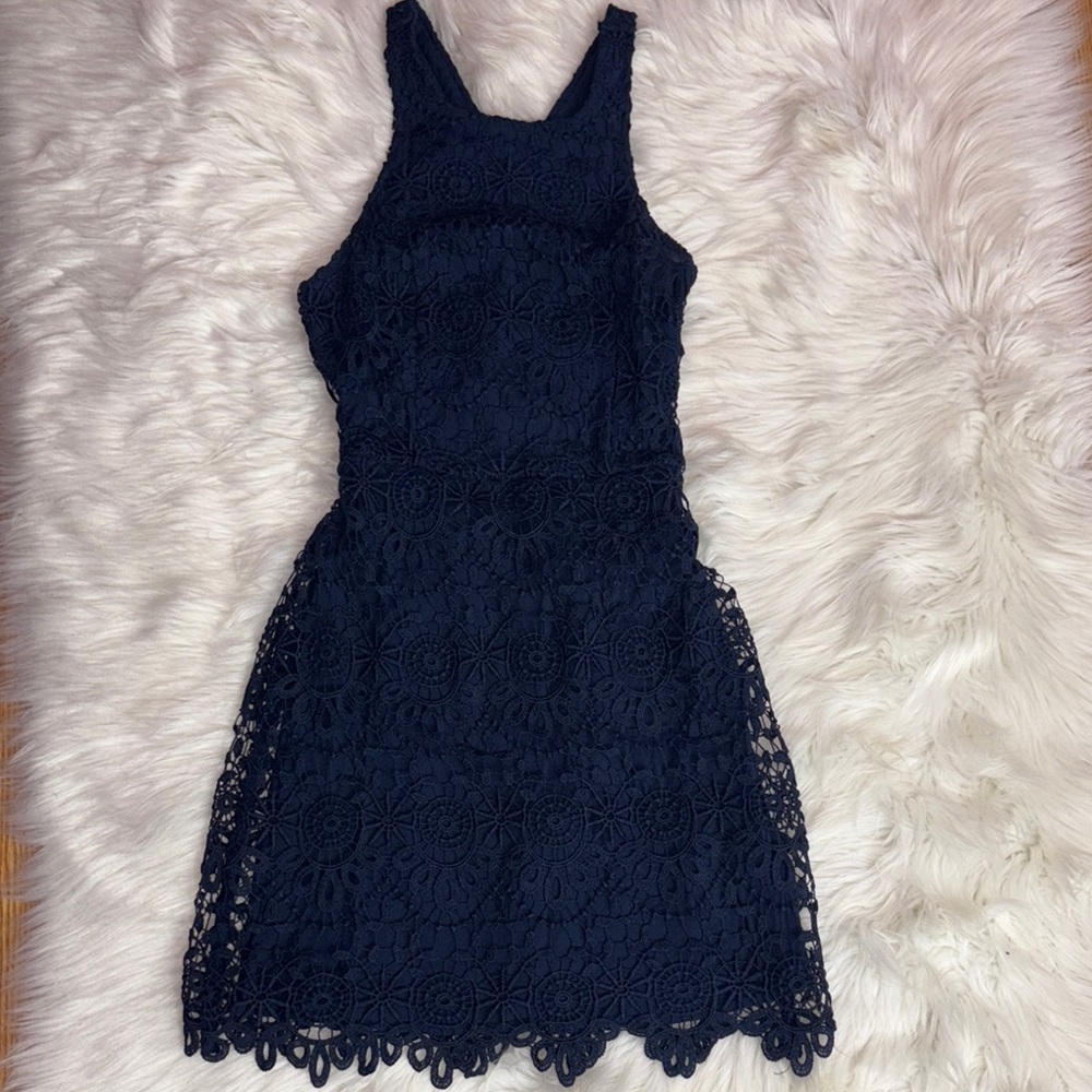 Hollister Blue Sheath Mini Dress Halter Sleeveless